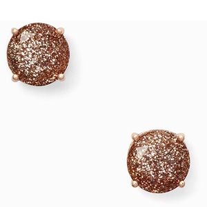 Kate Spade Rose Gold Glitter Stud Earrings
